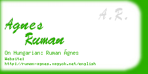 agnes ruman business card
