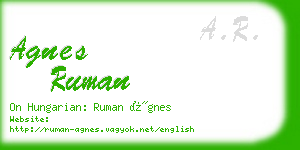 agnes ruman business card